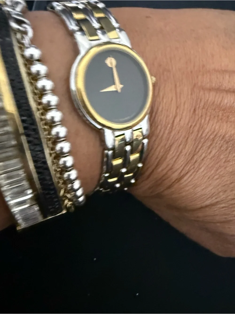 Movado Museum Classic Women’s Two Tone Watch Model 81 25 825C Runs VTG